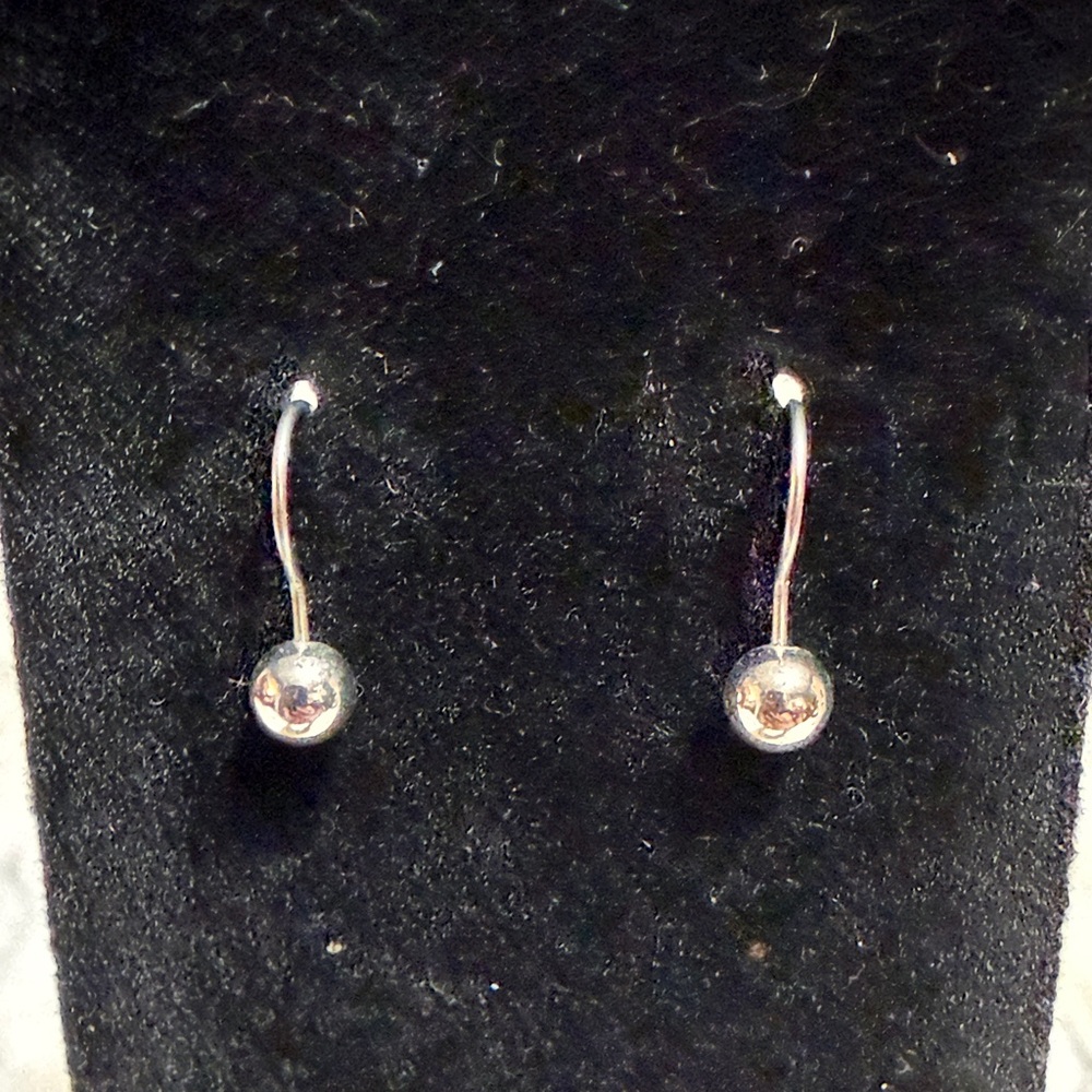 Elegant Silver Ball Drop Earrings